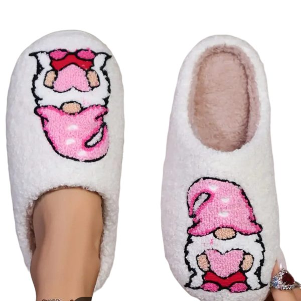 Valentines Gnome Pink Heart Slippers - 1-PhotoRoom