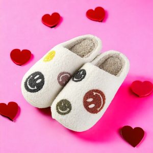 Winter Smile Slippers Christmas Slides with Rubber Sole Cute, Funny House Slippers Slippers for women - 5-PhotoRoom(1)
