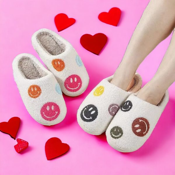 Winter Smile Slippers Christmas Slides with Rubber Sole Cute, Funny House Slippers Slippers for women - 6-PhotoRoom(1)