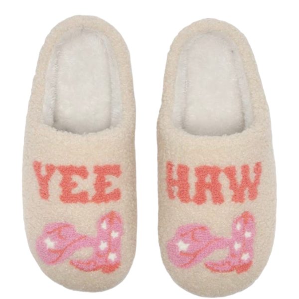 YEEHAW COWGAL Slippers Cowgirl Cowboy Western Boots Ranch Hat Rodeo Horse Cow - 1-PhotoRoom