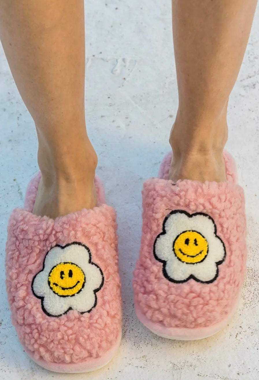 Fabulous Footwear Exploring the World of Pink Slippers with Smiley Faces