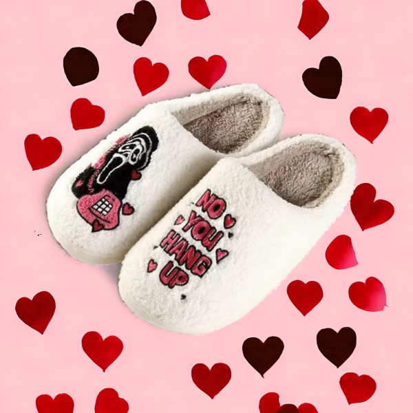 Valentine's Special: Scream-Themed Fuzzy Slippers - A Cozy Gift for Him and Her