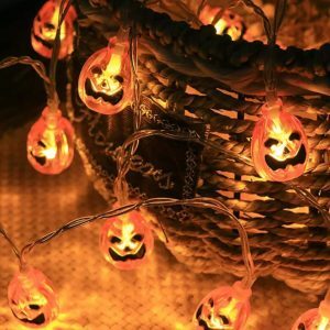 10-LED Halloween Light String - Pumpkin, Skull, Eyeball Lanterns for Spooky Decor and Gifting