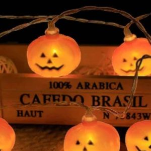 10-LED Halloween Light String - Pumpkin, Skull, Eyeball Lanterns for Spooky Decor and Gifting