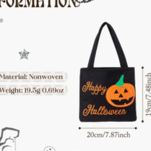 2024 Halloween Nonwoven Tote Bag - Lightweight Trick or Treat Bag, Perfect Gift for Spooky Season