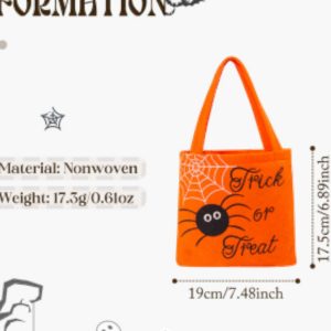 2024 Halloween Nonwoven Tote Bag - Lightweight Trick or Treat Bag, Perfect Gift for Spooky Season