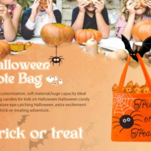 2024 Halloween Nonwoven Tote Bag - Lightweight Trick or Treat Bag, Perfect Gift for Spooky Season