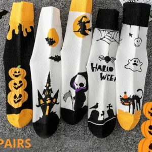 5 Pairs Halloween Novelty Graphic Slippers - Breathable, Comfortable Gift for Holiday Season