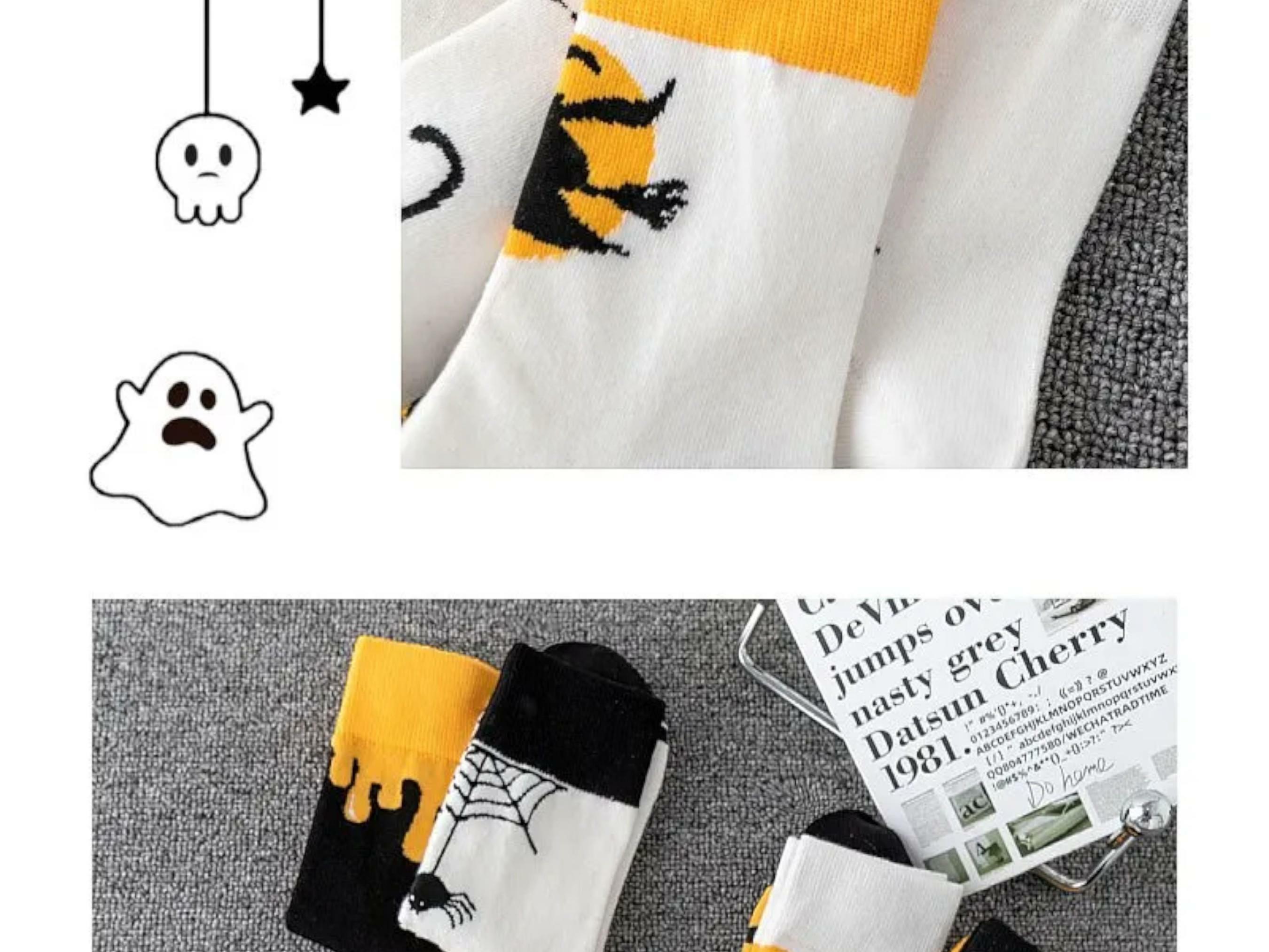 5 Pairs Halloween Novelty Graphic Slippers - Breathable, Comfortable Gift for Holiday Season