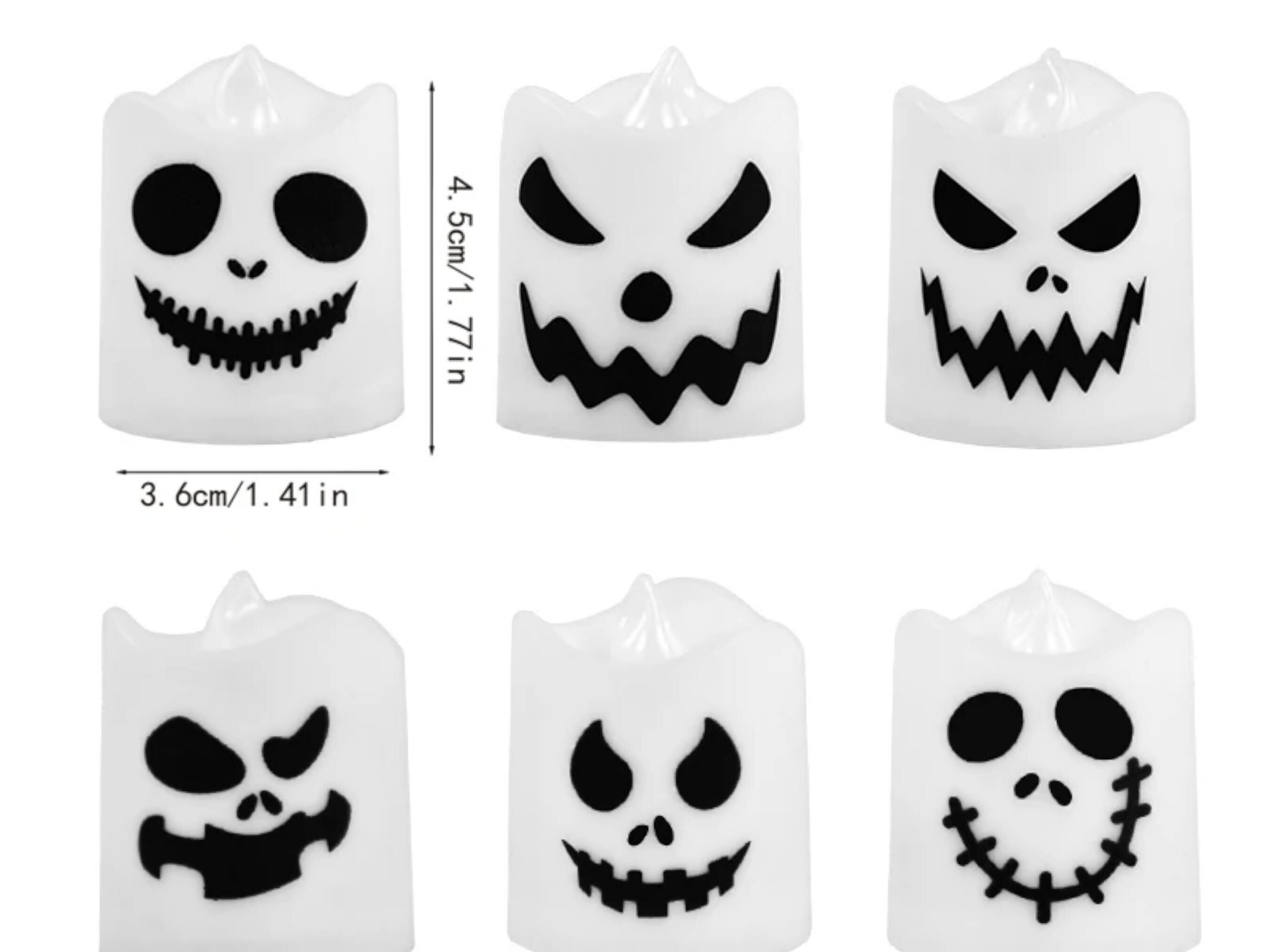 6pcs Halloween LED Ghost & Pumpkin Candle Lights - Perfect for Spooky Parties & Home Decor