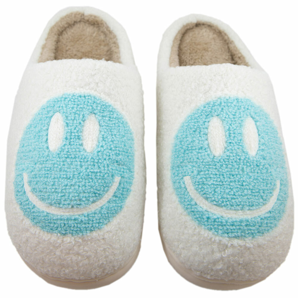 Aqua Happy Face Slippers - Perfect Gift for Loved OnesHoliday Season