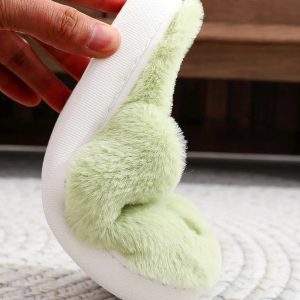 Christmas Green Monster Plush Slippers - Cozy Non-Slip Cotton Shoes for Women - Ideal Holiday Gift