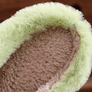 Christmas Green Monster Plush Slippers - Cozy Non-Slip Cotton Shoes for Women - Ideal Holiday Gift