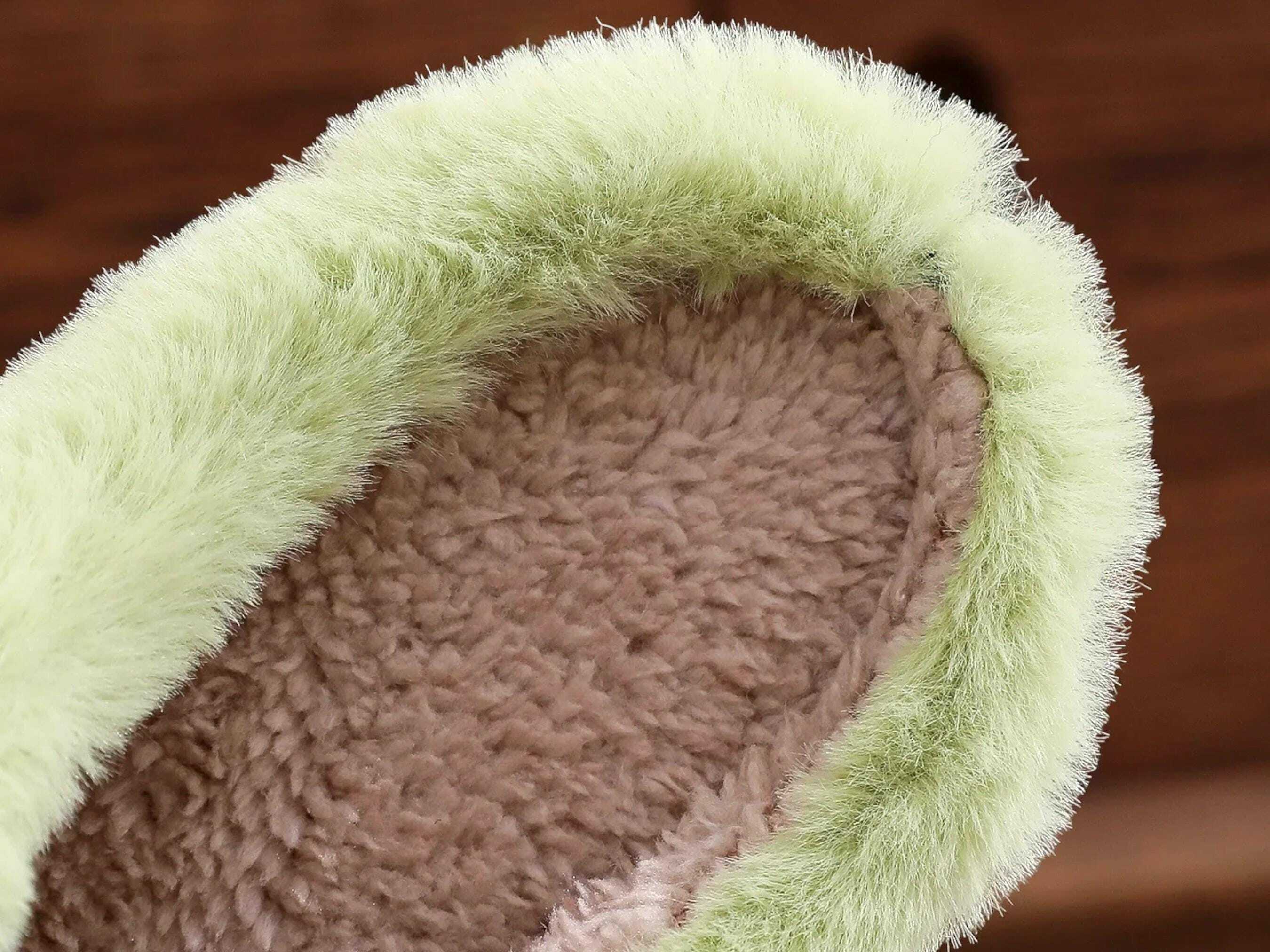 Christmas Green Monster Plush Slippers - Cozy Non-Slip Cotton Shoes for Women - Ideal Holiday Gift