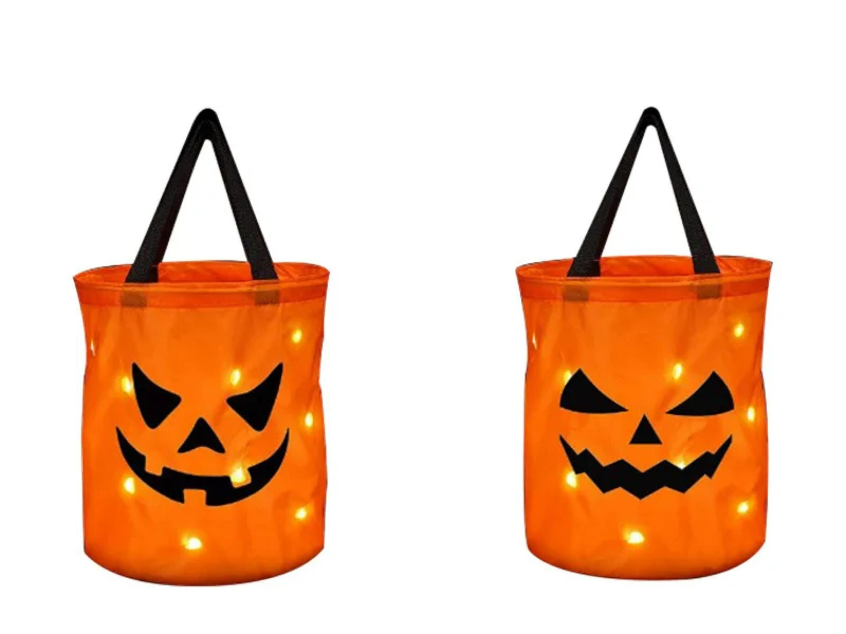 Collapsible LED Light Pumpkin Candy Bag - Perfect for Halloween and Thanksgiving Celebrations