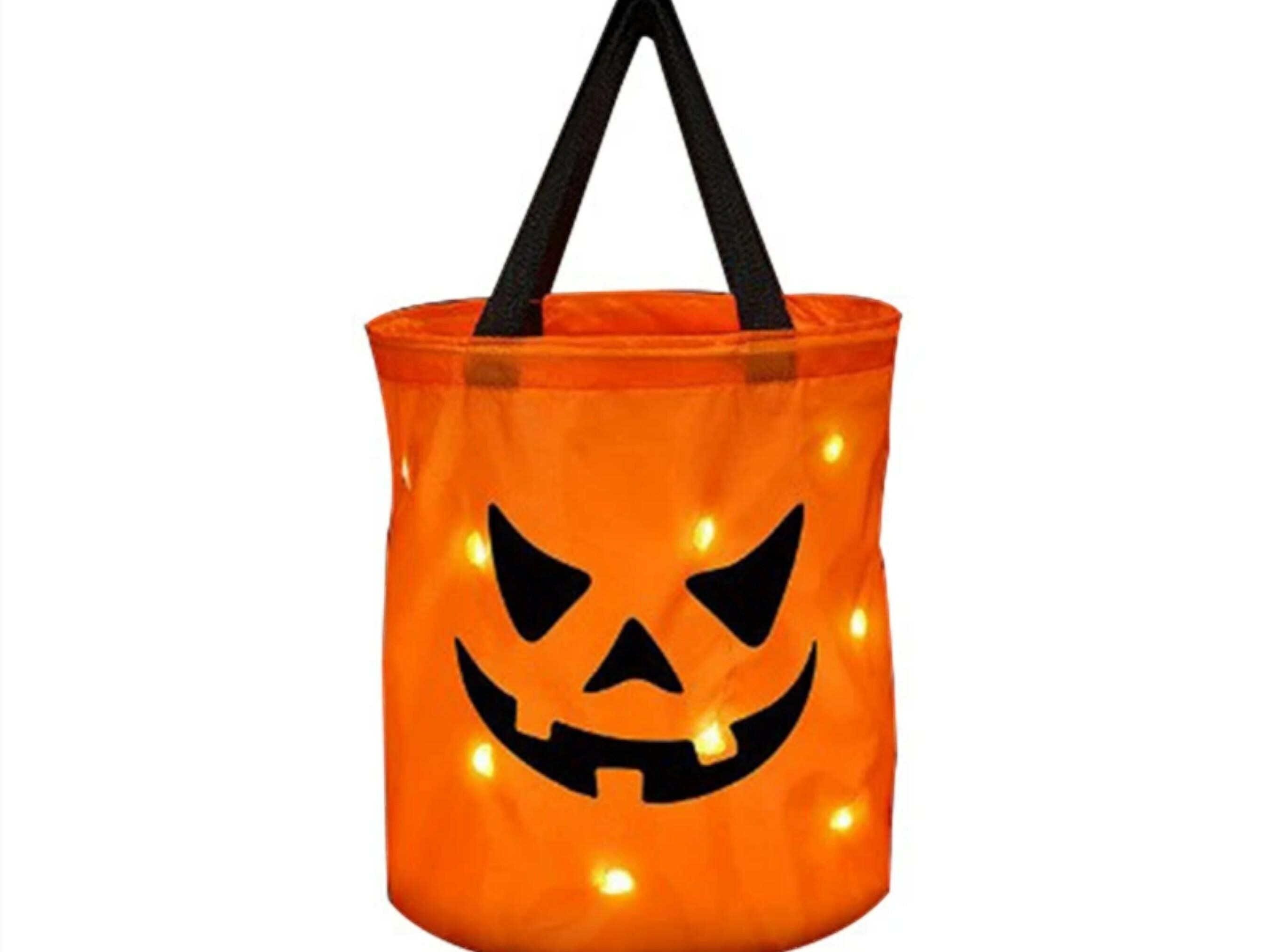 Collapsible LED Light Pumpkin Candy Bag - Perfect for Halloween and Thanksgiving Celebrations