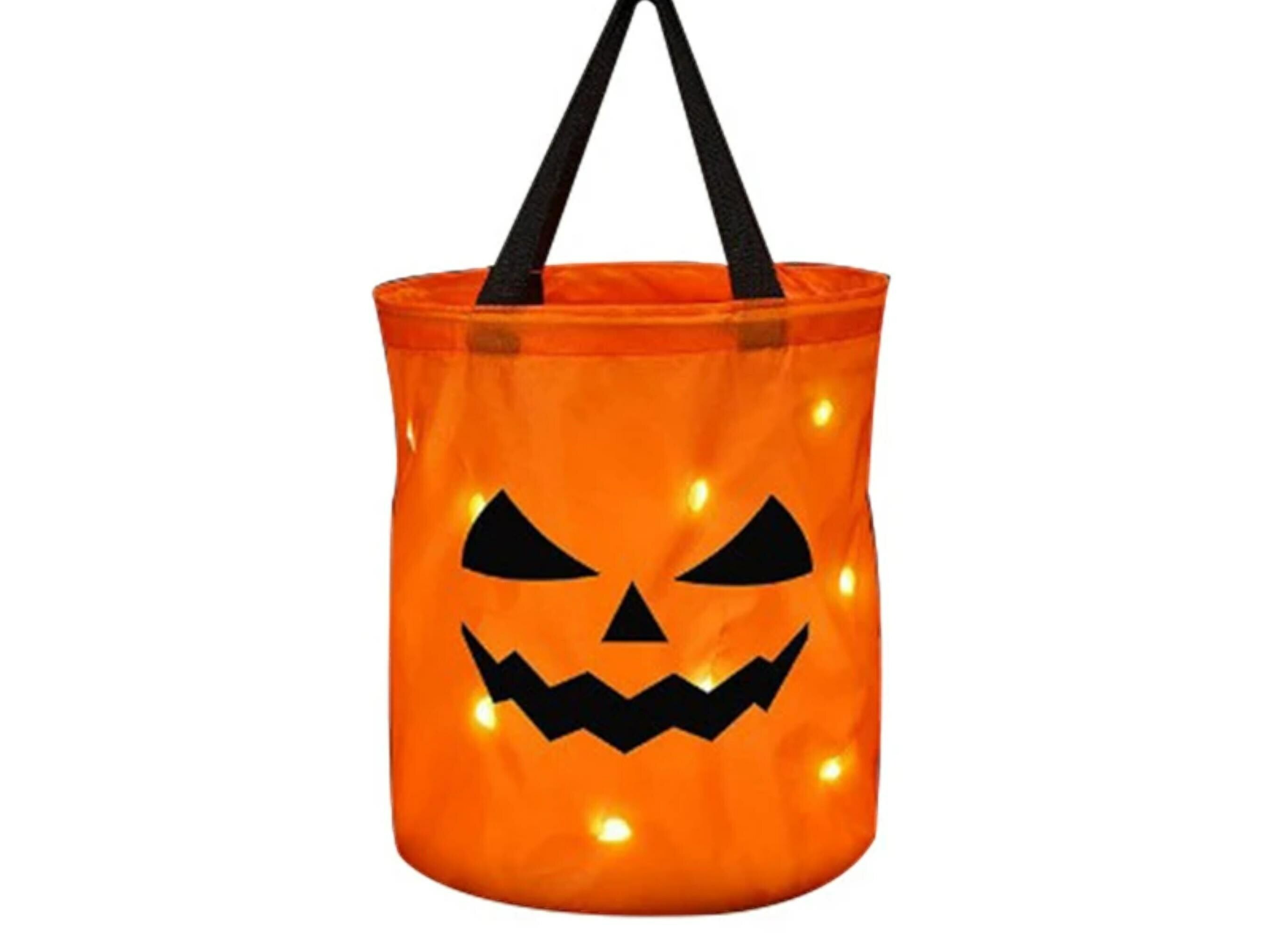 Collapsible LED Light Pumpkin Candy Bag - Perfect for Halloween and Thanksgiving Celebrations