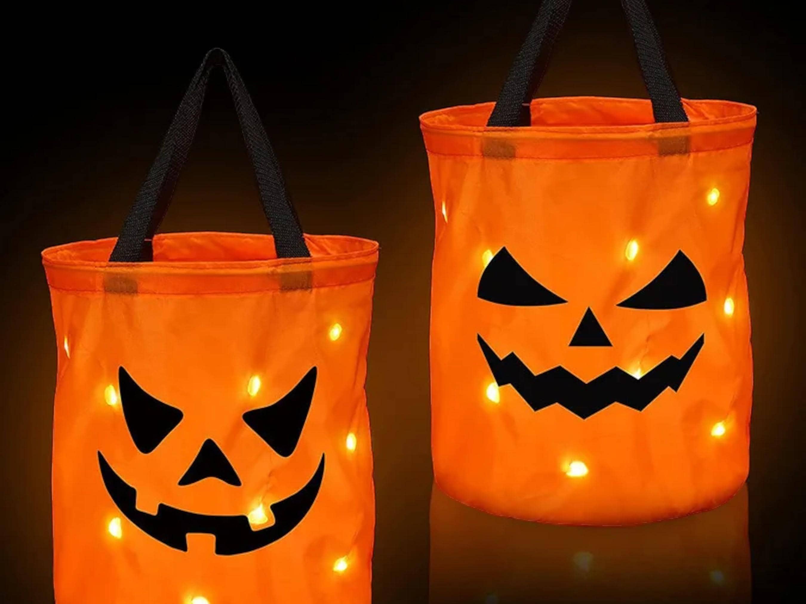 Collapsible LED Light Pumpkin Candy Bag - Perfect for Halloween and Thanksgiving Celebrations