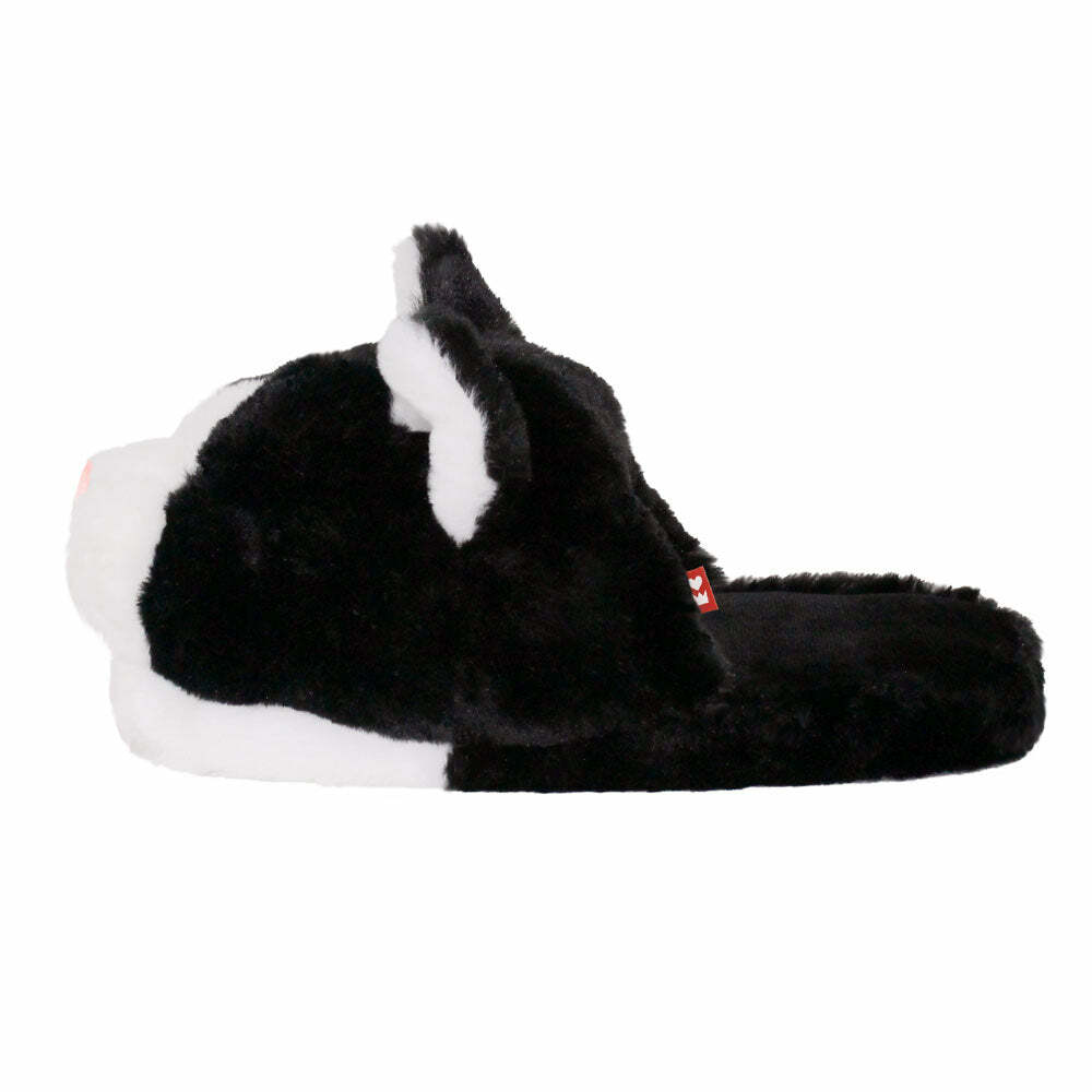 Cozy Black and White Kitty Slippers - Perfect Gift for Halloween, Christmas, Valentine