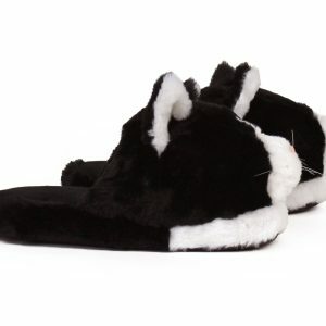 Cozy Black and White Kitty Slippers - Perfect Gift for Halloween, Christmas, Valentine