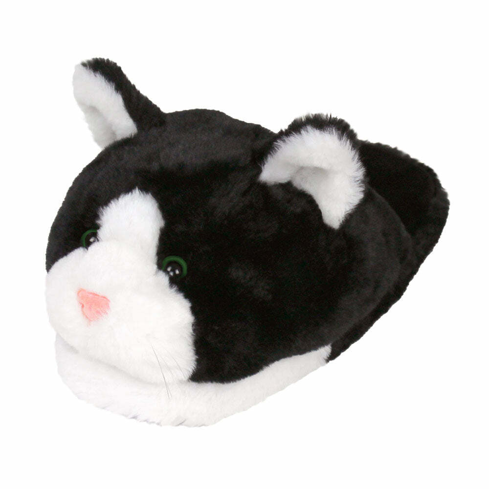 Cozy Black and White Kitty Slippers - Perfect Gift for Halloween, Christmas, Valentine