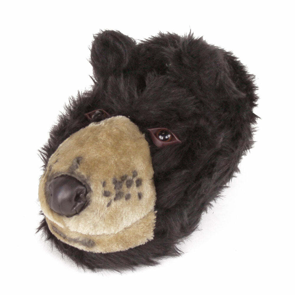 Cozy Black Bear Head Slippers - Perfect Gift for Halloween, Christmas, Valentine