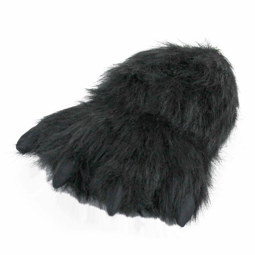 Cozy Black Bear Paw Slippers - Perfect Gift for Halloween, Christmas, Valentine