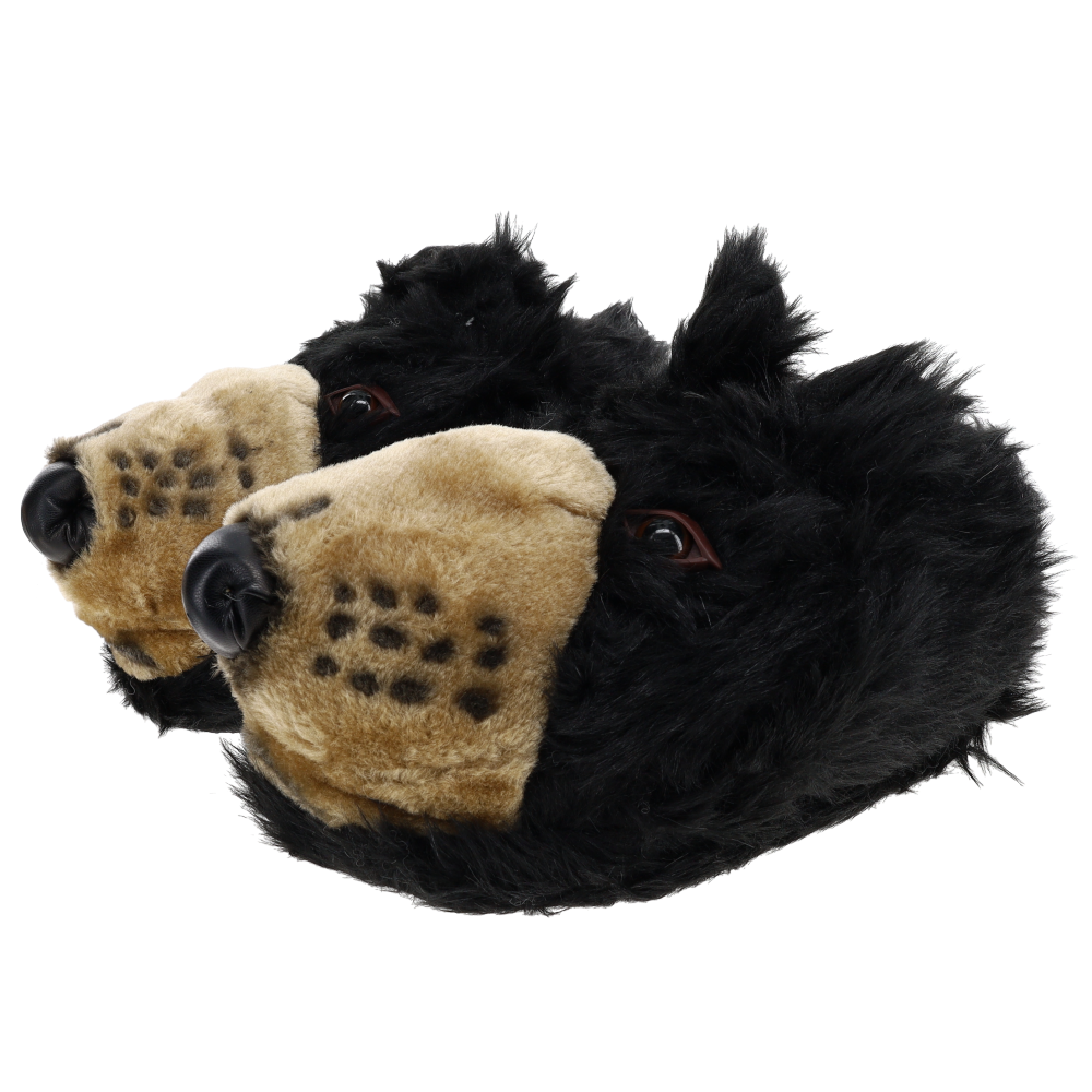 Cozy Black Bear Slippers - Perfect Gift for Halloween, Christmas, Valentine