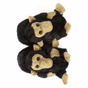 Cozy Black Monkey Slippers - Perfect Gift for Halloween, Christmas, Valentine