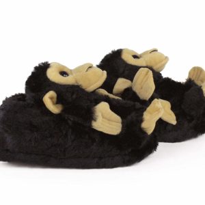 Cozy Black Monkey Slippers - Perfect Gift for Halloween, Christmas, Valentine