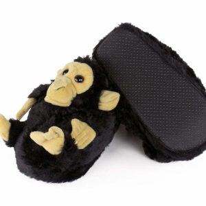 Cozy Black Monkey Slippers - Perfect Gift for Halloween, Christmas, Valentine