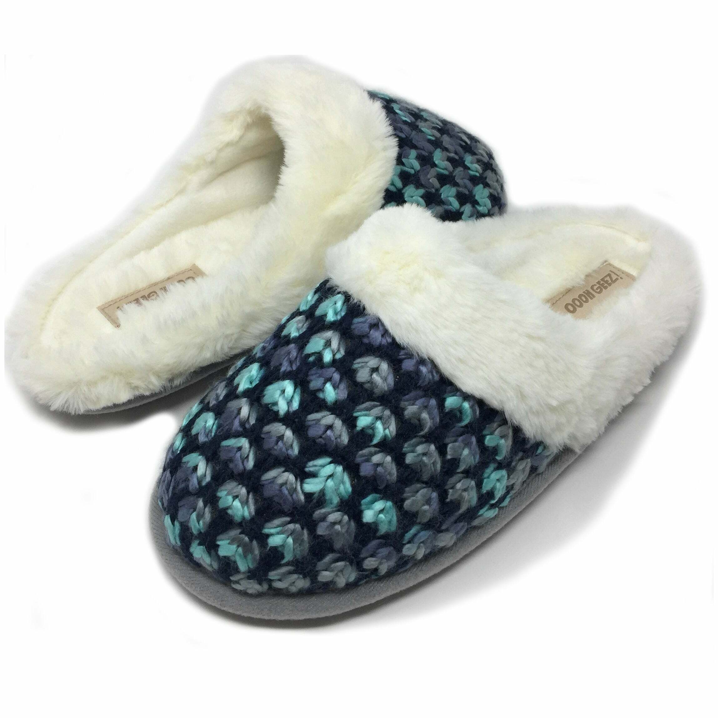 Cozy Blue Mermaid Tail Woven Slip-On Slippers - Perfect Gifts and Special Occasions