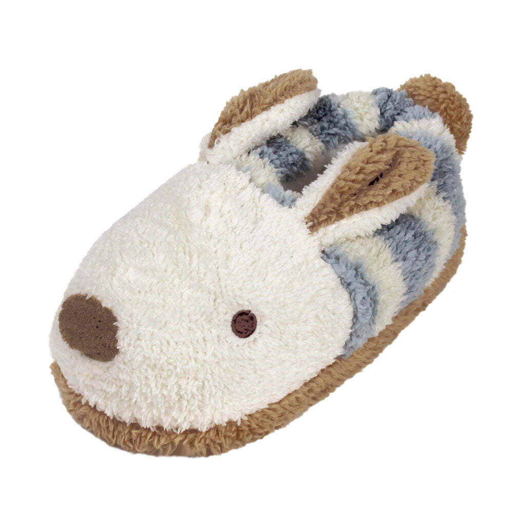 Cozy Blue Stripe Bunny Slippers - Perfect Gift for Halloween, Christmas, Valentine