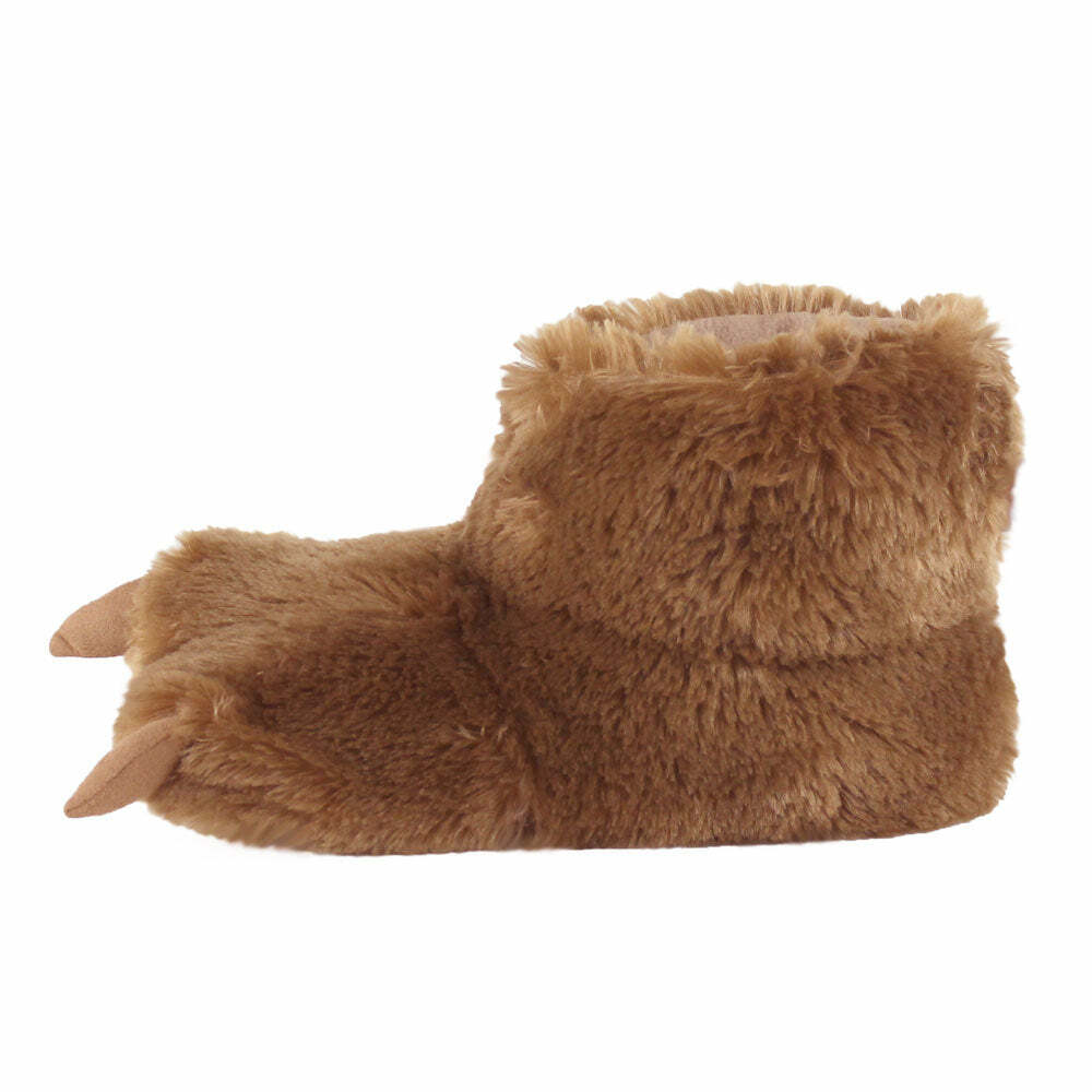 Cozy Brown Bear Paw Slippers - Perfect Gift for Halloween, Christmas, Valentine