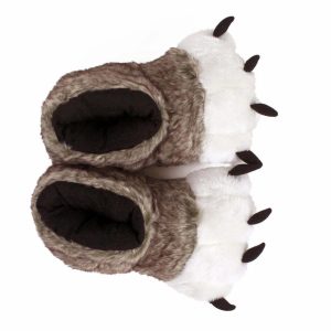 Cozy Brown Wolf Paw Slippers - Perfect Gift for Halloween, Christmas, Valentine