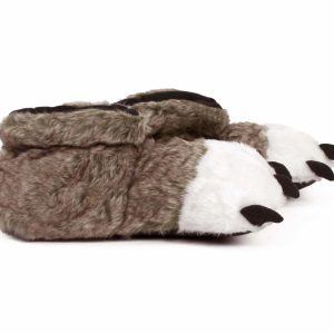 Cozy Brown Wolf Paw Slippers - Perfect Gift for Halloween, Christmas, Valentine