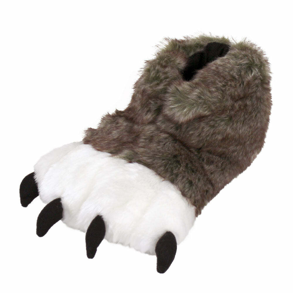 Cozy Brown Wolf Paw Slippers - Perfect Gift for Halloween, Christmas, Valentine