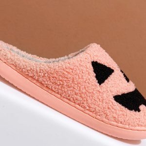 Cozy Cartoon Pumpkin Slippers for Women - Soft Cotton Indoor Shoes, Perfect Holiday Gift