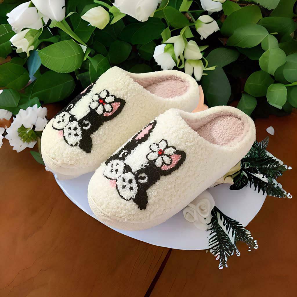 Cozy Cartoon Puppy Winter Slippers for Couples, Perfect Gifts like Christmas & Valentine