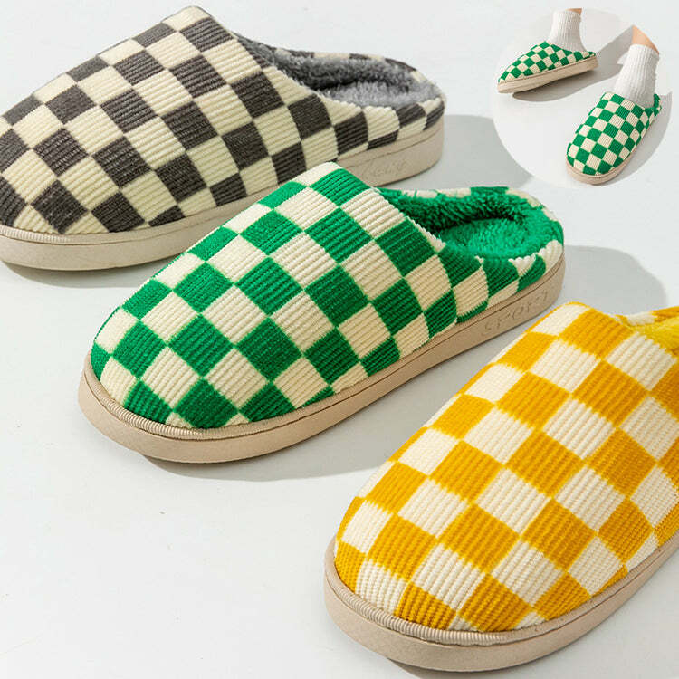 Cozy Chequered Slippers - Perfect Gift for Loved OnesHoliday Season