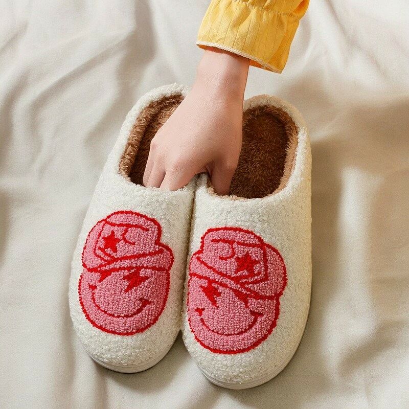 Cozy Cowboy Slippers - Cute & Funny Western Slides with Rubber Sole, Perfect Holiday Gift