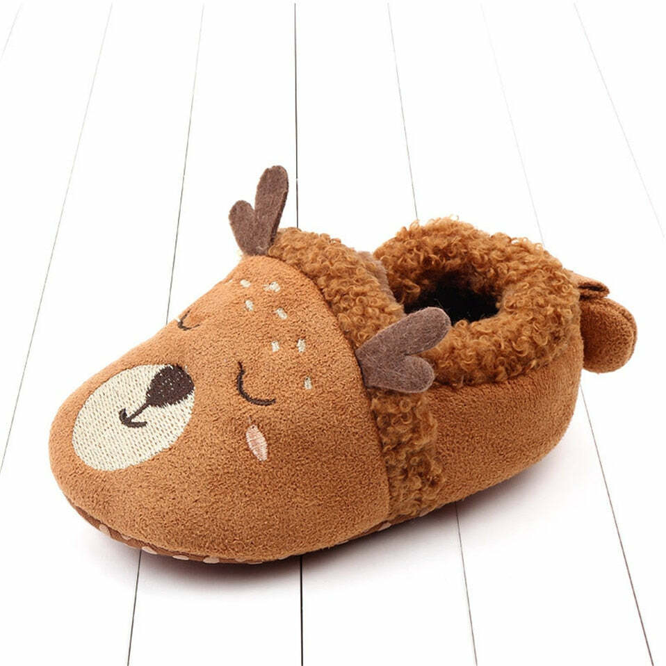 Cozy Deer Baby Slippers - Perfect Holiday Gift for Halloween, Christmas, Valentine