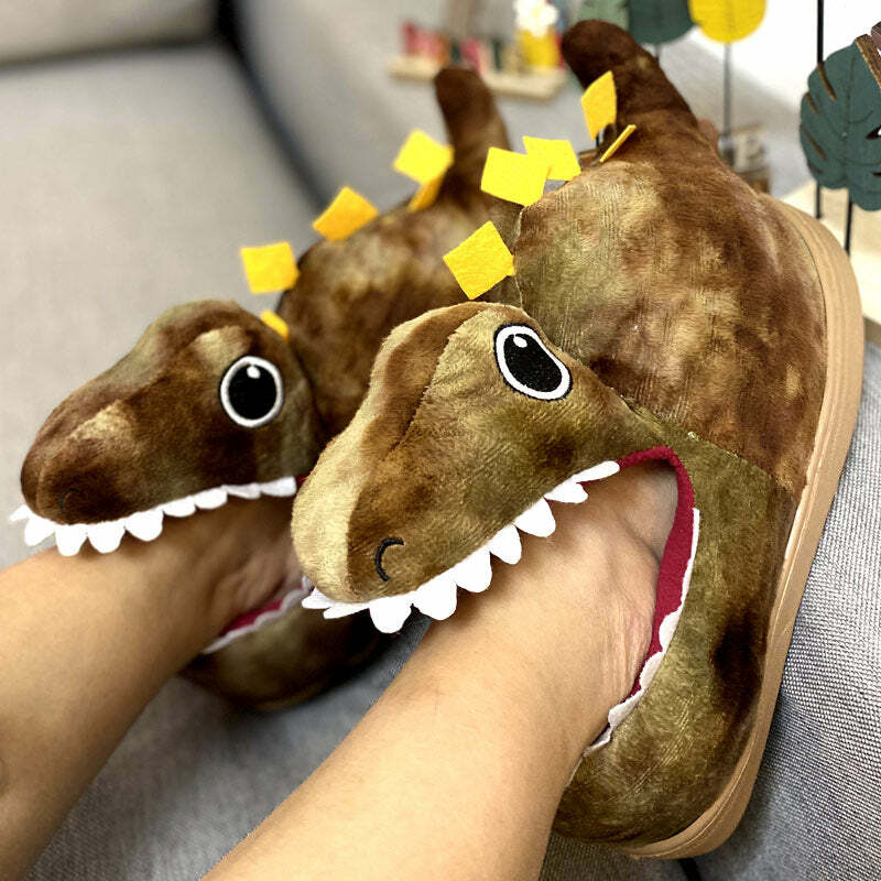 Cozy Derp Dino Slippers - Perfect Gift for Halloween, Christmas, Valentine