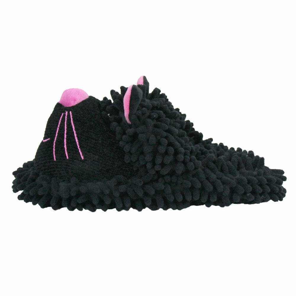 Cozy Fuzzy Black Cat Slippers - Perfect Gift for Halloween, Christmas, Valentine