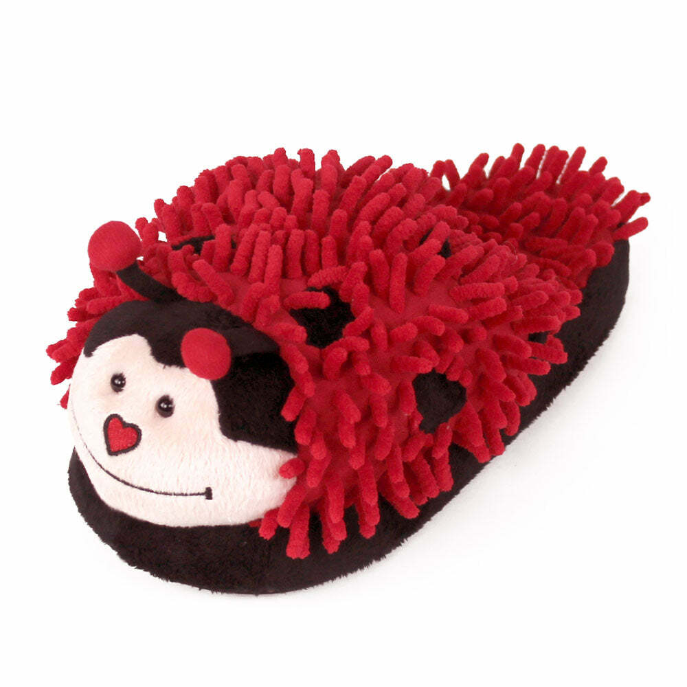 Cozy Fuzzy Ladybug Slippers - Perfect Gift for Halloween, Christmas, Valentine