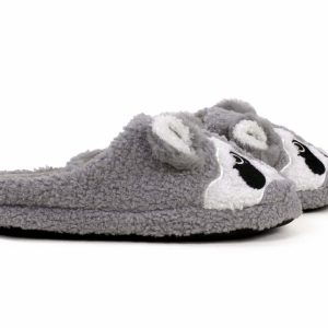 Cozy Gray Raccoon Slippers - Perfect Gift for Halloween, Christmas, Valentine