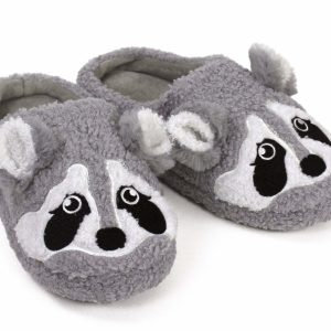 Cozy Gray Raccoon Slippers - Perfect Gift for Halloween, Christmas, Valentine