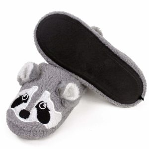 Cozy Gray Raccoon Slippers - Perfect Gift for Halloween, Christmas, Valentine