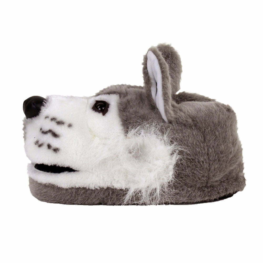 Cozy Gray Wolf Animal Slippers - Perfect Gift for Halloween, Christmas, Valentine