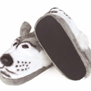 Cozy Gray Wolf Head Slippers - Perfect Gift for Halloween, Christmas, Valentine